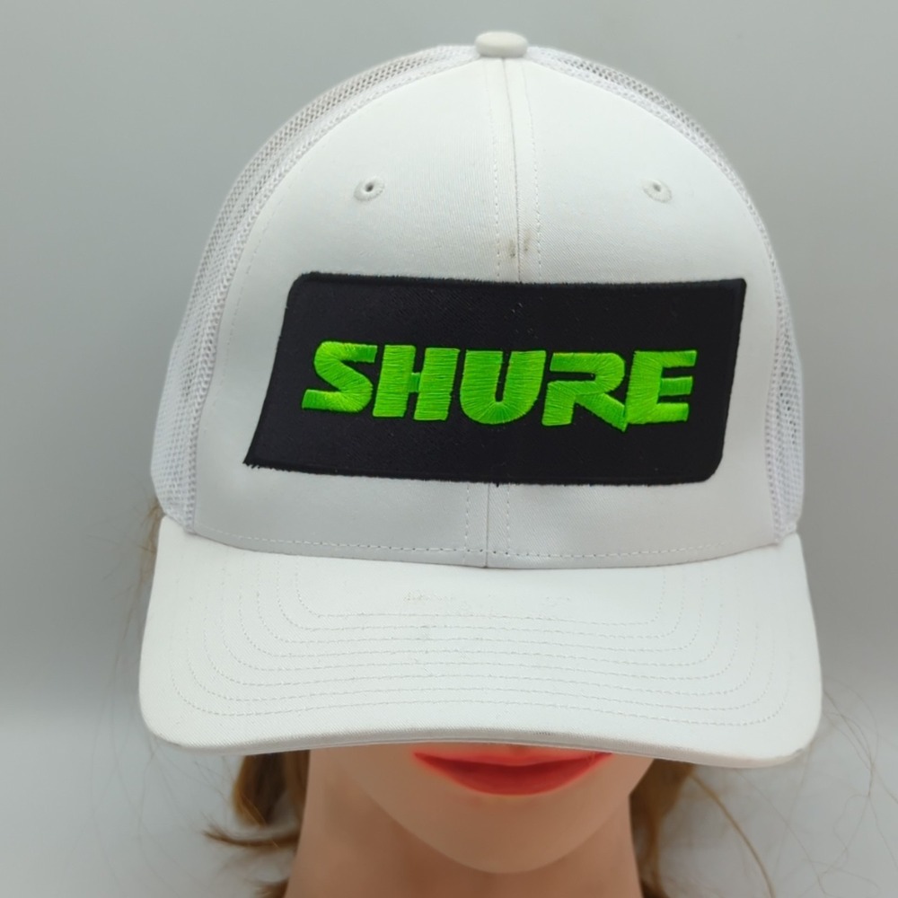 Shure Microphones Richardson 112 Adjustable Snapback Trucker Hat Cap White Mesh